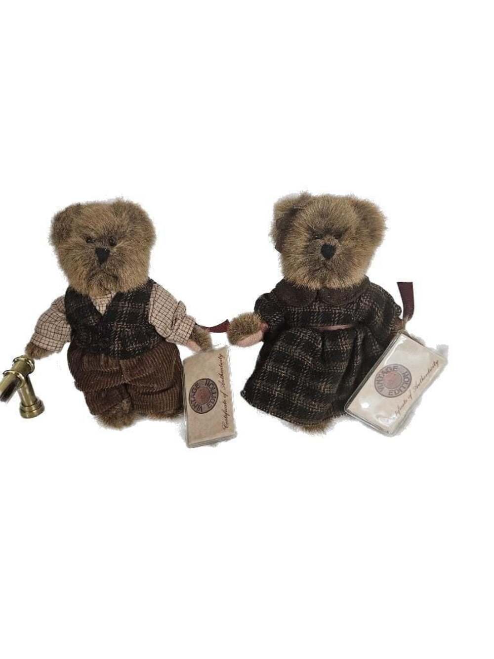 Pair of Russ Berrie Vintage Collection Teddy Bears W/Certificate of Authenticity